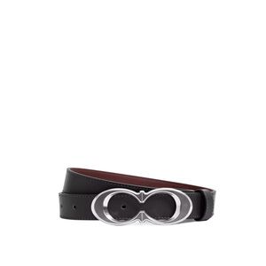Coach Signature Black Belt with Silver Buckle